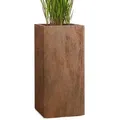 Pflanzwerk® Pflanzkübel TOWER Premium Blumenkübel Pflanzsäule Fiberglas mit Lotus-Effekt braun 50 cm x 100 cm x 50 cm