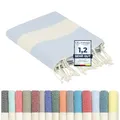 furora Holiday Strandtuch groß 100x200 cm: Baumwolle, leicht lang dünn kompakt - Premium Qualität | Hamamtuch Saunatuch, Fouta Strandhandtuch XXL | Damen & Herren Badetuch Stranddecke Picknickdecke