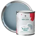 MissPompadour Holzlack Blau mit Grau - seidenmatte Holzfarbe Innen & Außen 1L, hochdeckender Lack ohne Schleifen - für Holz, Metall, Kunststoff blau|grau