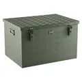 ALUBOX® Olivgrün 190 Liter Riffelblech Alukiste 78x58,5x47,5 cm Transportkiste
