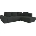 MIRJAN24 Ecksofa Forrest, mit Schlaffunktion und Bettkasten, L-Form Sofa (Velo 636, Ecksofa: Rechts) - Schwarz