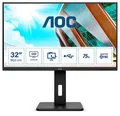 AOC AOC U32P2 80cm 31,5Zoll VA WLED UHD 3840x2160 16:9 3000:1 350cd/m2 TFT-Monitor (3840 x 2160 px, 4K Ultra HD, 4 ms Reaktionszeit, 60 Hz, VA, Eingebautes Mikrofon, Lautsprecher, Kopfhörerbuchse, Höhenverstellbar)