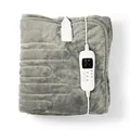 Nedis Elektrische Heizdecke Grau Fleece Wärmeunterbett Kuschel Abschaltautomatik