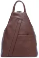 Caspar 2in1 Leder Rucksack Schultertasche Sportlich Elegante Damen Handtasche - SIGNATURE LINE - Modell No.782 - Made in Italy, Farbe:marone, Accessoires:One Size