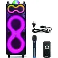 Pyle Bluetooth Lautsprecher Groß, Partybox, Musikbox mit Mikrofon & Fernsteuerung, Partylautsprecher 240Watt