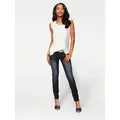 Shirttop HEINE, Damen, Gr. 38, beige (ecru), 95% Viskose, 5% Elasthan, Webware:100% Viskose, unifarben, Rundhals, ohne Ärmel, Tops