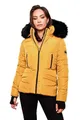 Navahoo Damen Winter Jacke warm gefüttert Teddyfell Stepp Winterjacke B361 [B361-Adele-Gelb-Gr.XS]