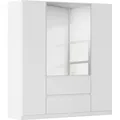 Rauch Möbel Drehtürenschrank, Weiß, Silber, Holzwerkstoff, 6 Fächer, 2 Schublade(n) Schubladen, 181x197x54 cm, Blauer Engel, Made in Germany, griffloses Öffnen, Schlafzimmer, Kleiderschränke, Drehtürenschränke