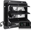 VEVOR Abluftventilator, 254 mm, Temperatur-Feuchtigkeitsregler, EC-Motor, 843 CFM, Wandlüfter mit Geschwindigkeitsregelung zur Wandmontage, Belüftung und Kühlung für Gewächshäuser, Garagen, Schuppen