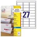 Avery Zweckform J4792-25 Adress-etiketten, A4, 63,5 X 29,6 Mm, 25 Bogen/675 Etiketten, Weiß