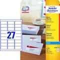 AVERY Zweckform Adressetiketten J4792-25 weiß 63,5 x 29,6 mm, 25 Blatt