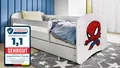 Raumhirsch Furniture Kinderbett 70x140, 80x160, 80x180 cm - Komplettset mit Schublade (Bett für Mädchen, Einzelbett für Kinder von 2-12 Jahren, Rausfallschutz und Lattenrost), verschiedene Farben & Designs