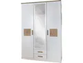 Kleiderschrank WIMEX Kärnten Schlafzimmerschrank im natürlichen Design , weiß (weiß, hirnholzfarben), B:135cm H:198cm T:58cm, Schränke, Kleiderschrank, Topseller Schrank Garderobe mit 3 Türen und 2 Schubladen 135cm