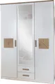 Wimex Kleiderschrank Kärnten Schlafzimmerschrank im natürlichen Design (in zwei Breiten erhältlich, mit Spiegel) Topseller Schrank Garderobe mit 3 Türen und 2 Schubladen 135cm