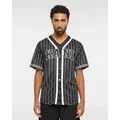 Karl Kani Baseball Shirt Serif Pinstripe black XL