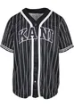 Karl Kani Herren KM221-115-1 Serif Pinstripe Baseball Shirt Black, XL
