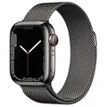 Apple Watch Series 7 45 mm Edelstahlgehäuse graphit am Milanaise Armband graphit [Wi-Fi + Cellular]