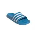 adidas Badeschuhe Adilette Aqua 3-Streifen (Cloudfoam Fußbett, vorgeformter EVA-Riemen) solarblau - 1 Paar, Größe Euro (US): 42 (8)