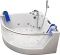 HOME DELUXE - Whirlpool Badewanne - ATLANTIC L - Maße: 141 x 141 x 62 cm - inkl. Heizung, Massagefunktion und kompl. Zubehör I Wanne für 2 Personen, Indoor Badewanne