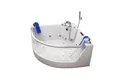 HOME DELUXE Whirlpool-Badewanne ATLANTIC - L 140 x 140 x 64 cm, Sanitäracryl, Radio, Licht, Eckbadewanne für 2 Personen