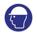 10 Stk. Schild Kopfschutz benutzen D.200mm Kunststoff blau/weiß ASR A1.3 DIN