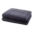 Möve - 2 teiliges Frottier-Set - Superwuschel (2 X Duschtuch im Set) - 520 g/m2 - Baumwolle - Walkfrottee - saugstark - weich und flauschig - Dark Grey