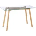 Homcom Esstisch, Transparent, Metall, Rechteckig, 60x76x120 cm, Esszimmer, Tische, Esstische