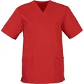 CLINIC-DRESS Kasack Just Strong Schlupfkasack, Unisex, rot, kurzarm, waschbar bis 95°C, Gr. XS