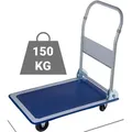 Plattformwagen klappbar mit 150 kg Tragkraft, Gummibereifung, Anti-Rutschbeschichtung, Lenkrollen & gummierte Kanten - Transportwagen Plattenwagen