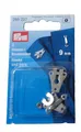 2 Paar Hosen- und Rockhaken silberfarbig 9 mm mit Stegen zum Annähen Prym 265227
