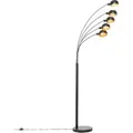 QAZQA Design-Stehlampe Schwarz mit Gold 5 Lichter Sixties Marmo