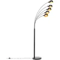 Design-stehlampe Schwarz Mit Gold 5 Lichter - Sixties Marmo