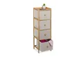 relaxdays Kommode Schmale Kommode mit 4 Schubladen (1 St), Beige