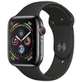 Apple Watch Series 4 44 mm Edelstahlgehäuse space schwarz am Sportarmband schwarz [Wi-Fi + Cellular]