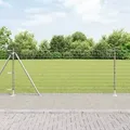 vidaXL Eurozaun mit 13 Flanschpfosten 0.8x25 m verzinkter Stahl