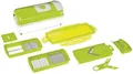 Genius Nicer Dicer Smart | Gemüseschneider Set 7-teilig | Edelstahl | Kiwi Grün | Würfeln & Hobeln
