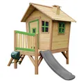 AXI Spielhaus Robin mit grauer Rutsche | Stelzenhaus in Braun & Grün aus  Holz für Kinder | Spielturm für den Garten