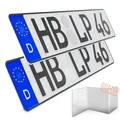 2 Kennzeichen Carbon Optik 46 x 11cm Wunschennzeichen PKW Autokennzeichen Kfz