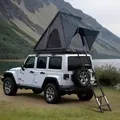 VEVOR Dachzelt mit Hartschale Autozelt Camping für 2_3 Personen, Hartschalen-Dachzelt mit verstellbarer Teleskopleiter, dicker Matratze wasserdicht