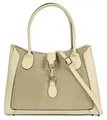 Samantha Look Shopper Echt Leder Damen 022164 Made in Italy, elegante Tragetasche im Clean Chic, Umhängetasche aus Leder