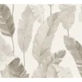 AS-Creation Vliestapete Blätter Floral Leicht Glänzend Strukturiert Weiß Beige