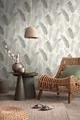 Vliestapete Tropen Blätter Dschungel Struktur Weiß Beige Grau 39218-5 (5,14€/1qm