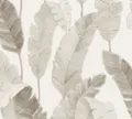 Vliestapete tropische Blätter Dschungel Floral weiß beige grau 39218-5