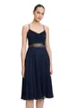 Vera Mont Damen Cocktailkleid mit Wasserfallausschnitt Night Sky,34