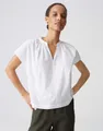 OPUS Shirtbluse Firu aus glatter Webware mit leichter Transparenz Zarte Falten geben dem Look eine lockere Leichtigkeit