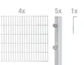 Alberts Doppelstabmattenzaun als 10 tlg. Zaun-Komplettset Höhe 80 cm Länge 8 m