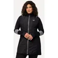 Ulla Popken Sweatjacke 2-in-1-Mantel Ärmel abnehmbar Stehkragen recycelt schwarz 42/44