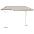 Outsunny Standmarkise Gartenmarkise mit Faltarm Terrasse Cremeweiß 3x3m - Beige