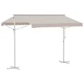 Outsunny Standmarkise Gartenmarkise Markise mit Faltarm Kurbel Terrasse Cremeweiß 3x3m