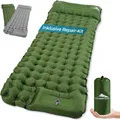 Steinwood Isomatte Outdoor, Isomatte Ultraleicht mit Reparaturset, Aufblasbare Luftmatratze - kleines Packmaß, Wetterfeste Outdoor Matratze für Wandern, Camping, Zelten & Festivals, Grün